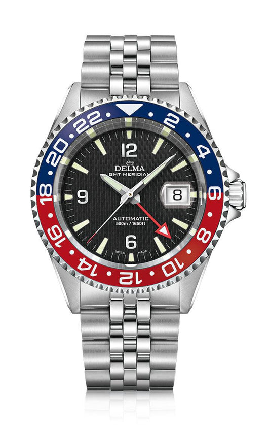 DELMA SANTIAGO GMT MERIDIAN AUTOMATIC BLACK/BLUE/RED